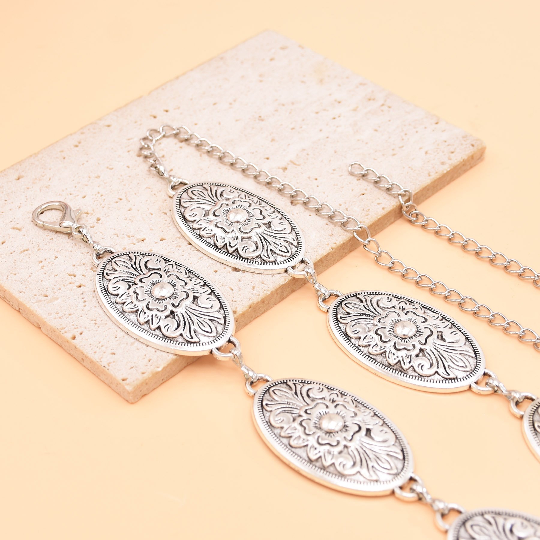 Golden Silver Metal Carves Flower Women Belt Women Accessories Carved Pattern Dress Waist Belly Chains Popular