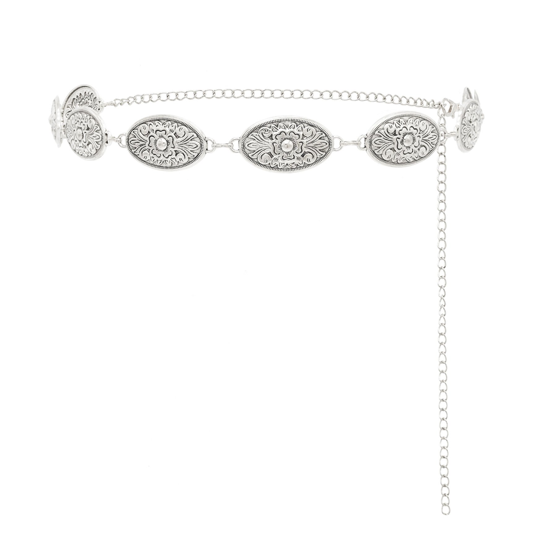 Golden Silver Metal Carves Flower Women Belt Women Accessories Carved Pattern Dress Waist Belly Chains Popular