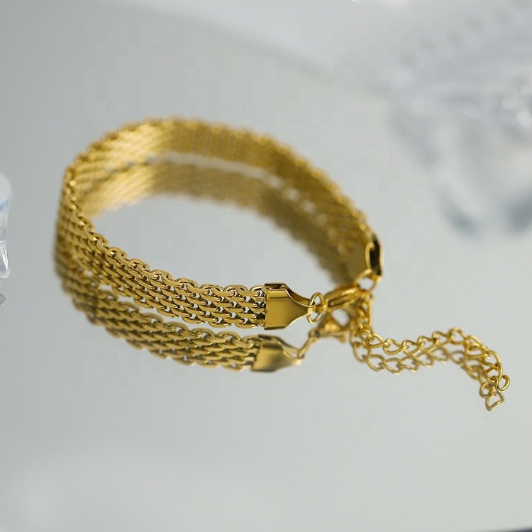 Geometric Watchbelt Stainless Steel Jewelry Hip Hop 8mm Belt Chain Bracelets For Women Men Wearing