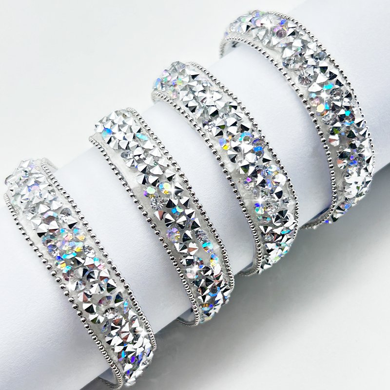 Tongshin Point Resin Rhinestones Ribbon Stress Resin Crystal Rhinestone sheet Tape Trim women accessories