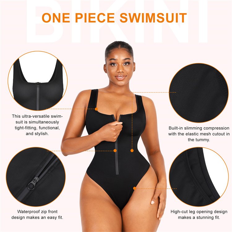 HEXIN custom logo one two piece high waist workout wholesale women bikini swimwear swimsuits shapewear bodysuits bikini set