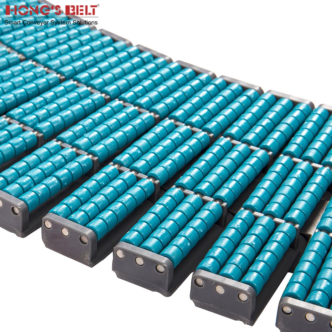 Hongsbelt LBP882M-K750/K1000/K1200 The Most Popular & Advanced Turning Magnetic Roller Chains Belt For Food/Packaging Industry