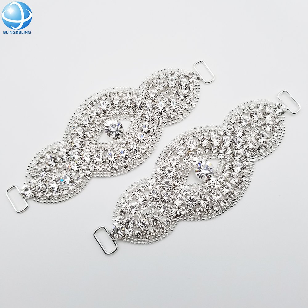 Superior Quality Silver Rhinestone Buckle Crystal Swimwear Connector For Bikini Waist Belt Connect Chain Ornament