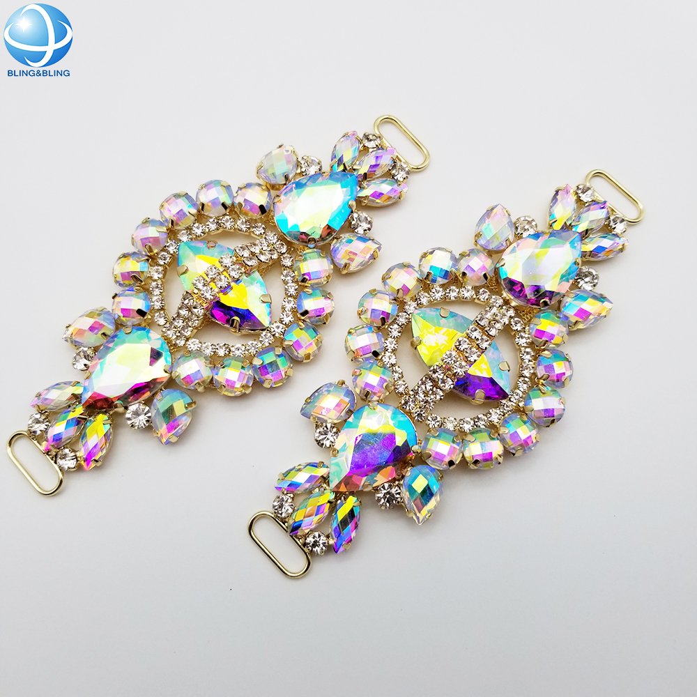 Superior Quality Silver Rhinestone Buckle Crystal Swimwear Connector For Bikini Waist Belt Connect Chain Ornament