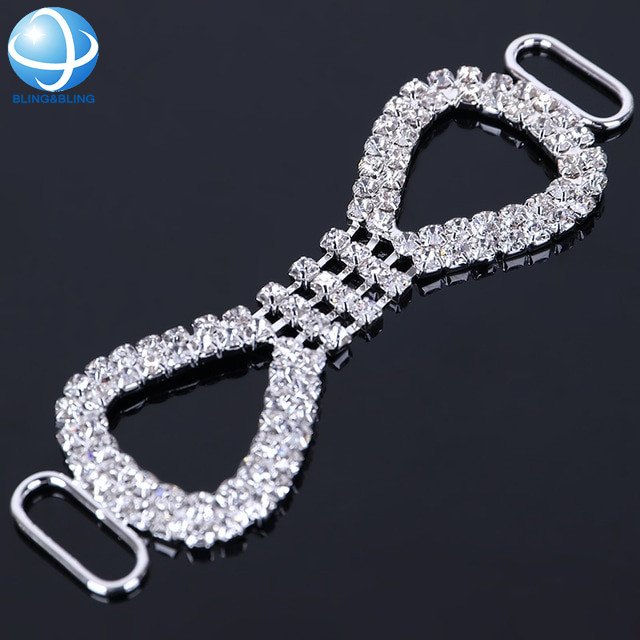 Superior Quality Silver Rhinestone Buckle Crystal Swimwear Connector For Bikini Waist Belt Connect Chain Ornament