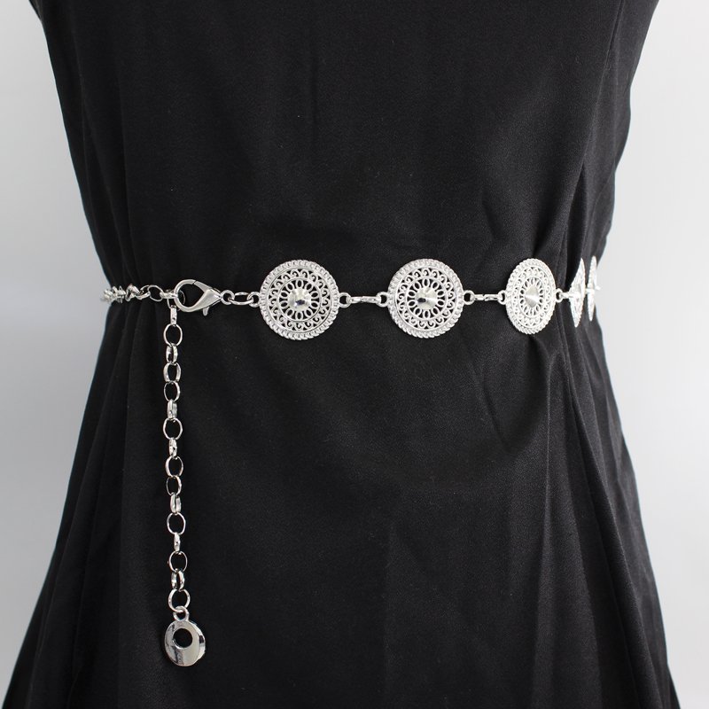 18K Gold Silver Plated Hot Sale Metal Waist Best Chain for women dresses woman belt suits big waist size