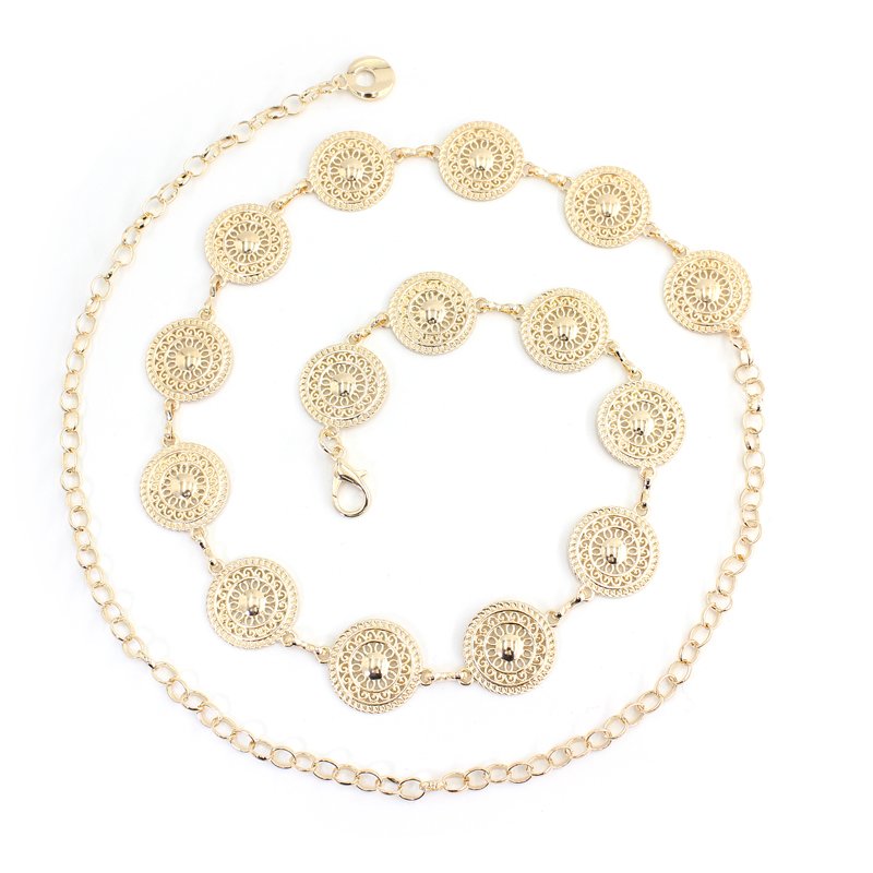 18K Gold Silver Plated Hot Sale Metal Waist Best Chain for women dresses woman belt suits big waist size