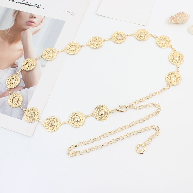 18K Gold Silver Plated Hot Sale Metal Waist Best Chain for women dresses woman belt suits big waist size