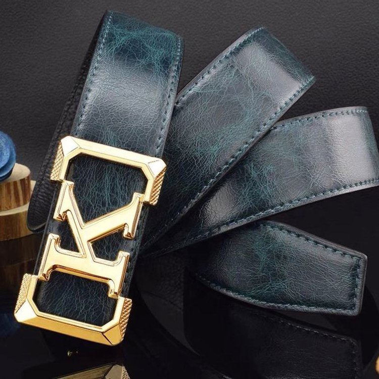 Wholesale Custom V letter belt for women's western belt buckles pu leather belt full-grain leather