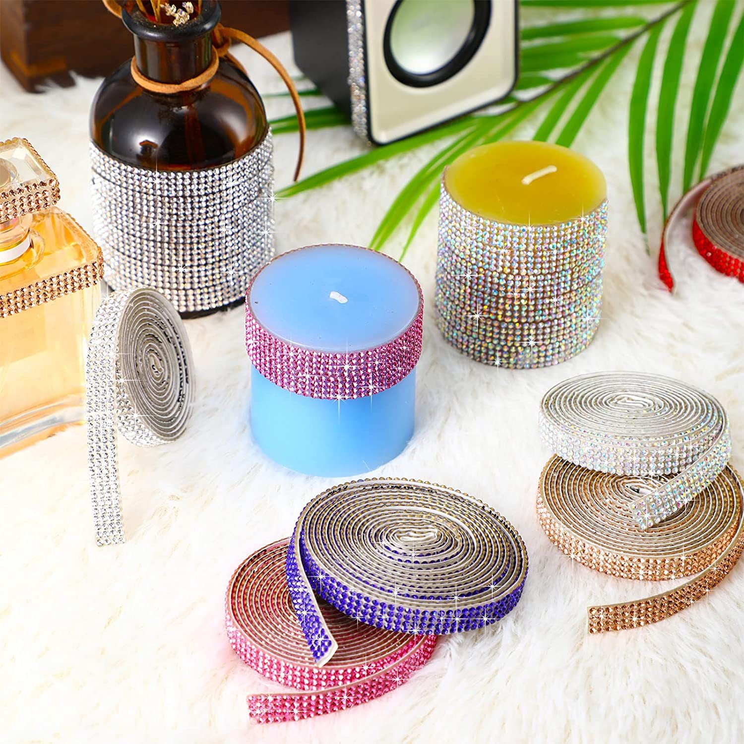 Wholesale Crystal Clear Glass Hot Fix Rhinestone Tape Chain Glue on Rhinestone Trim Stickers DIY Wedding Dress Belt Tape Ribbon