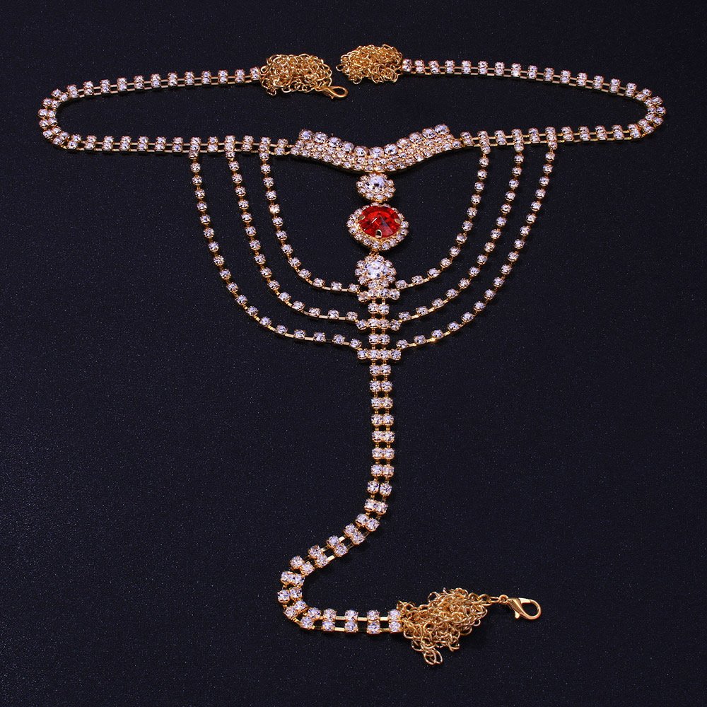 Plated Body Chain Fashionable Jewelry Gold for Weddings Partiesglassgifts Chaine Acierweddingable Toucrystalille Party Trendy /
