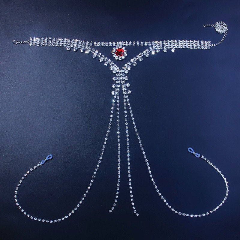 Plated Body Chain Fashionable Jewelry Gold for Weddings Partiesglassgifts Chaine Acierweddingable Toucrystalille Party Trendy /