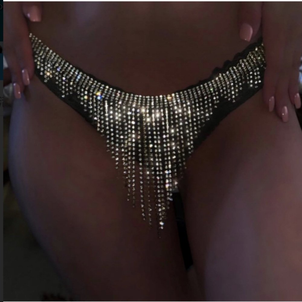 Hot Selling Sparking Rhinestone Waist Chain Sexy Tassels Body Chain Thong Underwear Panties Women Fashion Body Chain Jewelry