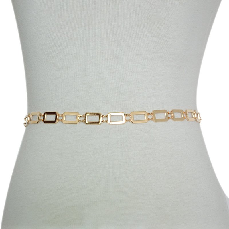 Hot Selling Personality Metal Chain Belt Leaves Decoration Waist Chain Ladies Belt For Dress