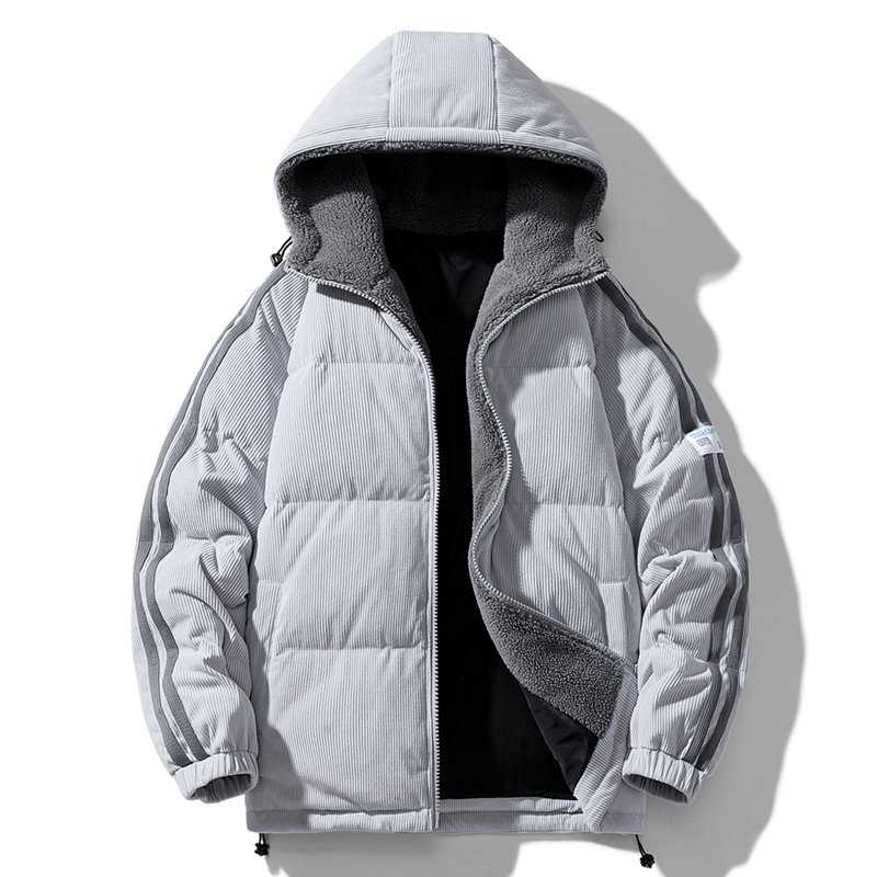 OEM custom designed Winter sports coat men's stand-up collar cardigan outdoor casual warm down jacket