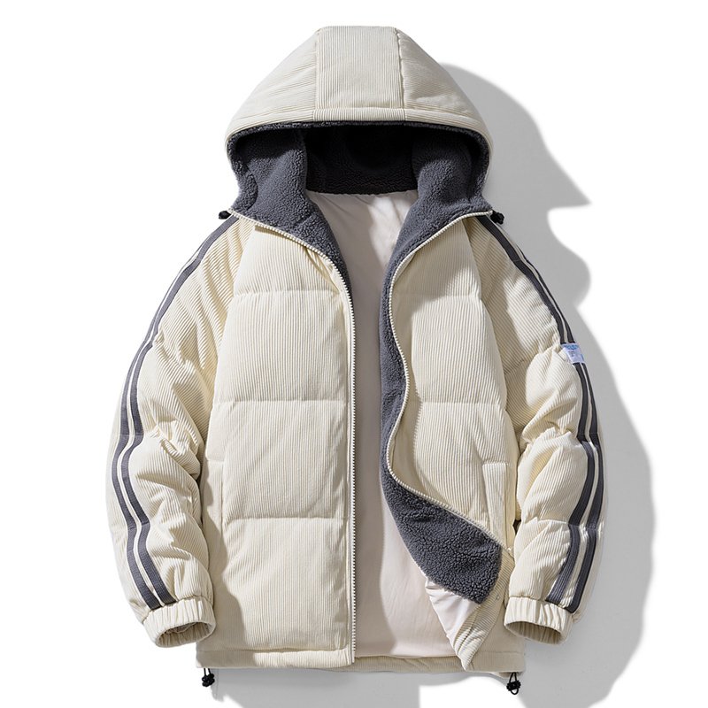 OEM custom designed Winter sports coat men's stand-up collar cardigan outdoor casual warm down jacket