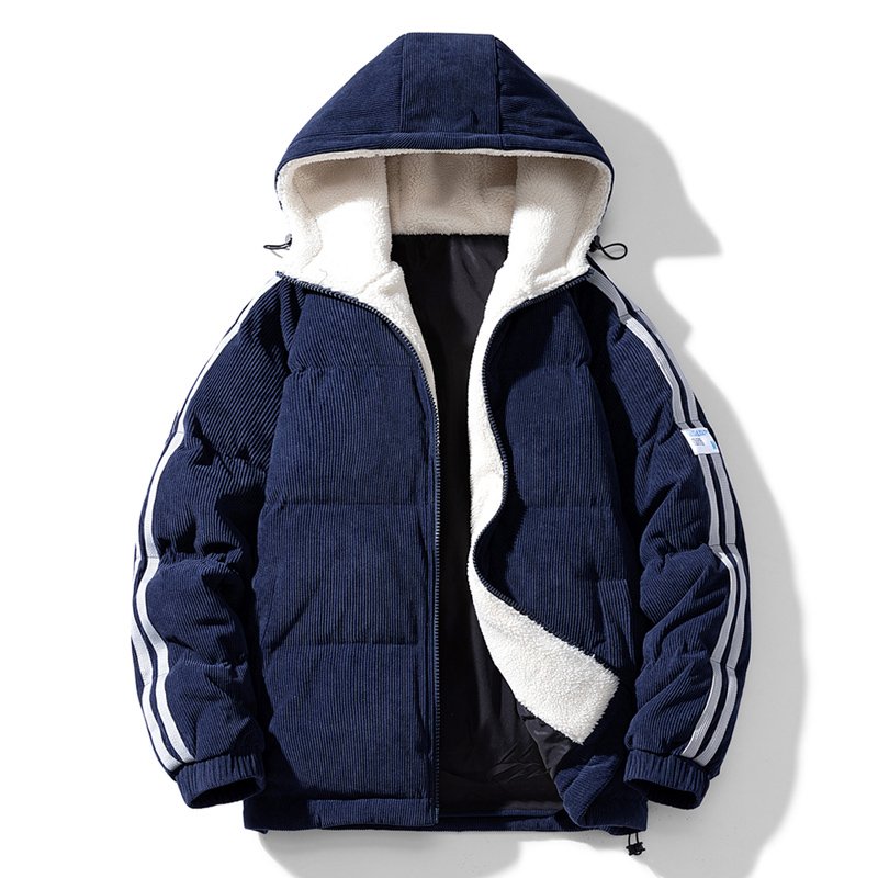 OEM custom designed Winter sports coat men's stand-up collar cardigan outdoor casual warm down jacket