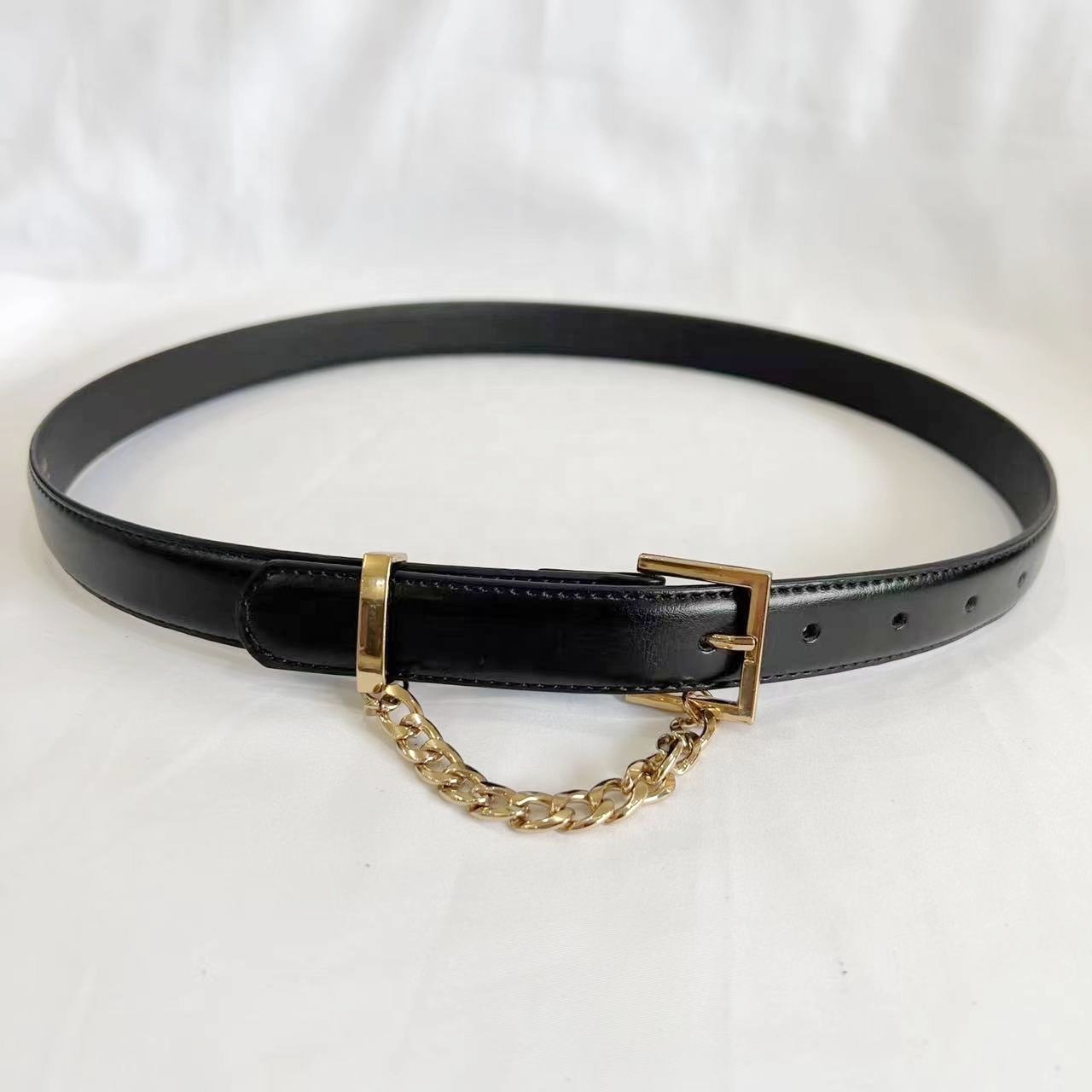 Casual Dress Chain Buckle Belts For Women Waist Girl Belts 2022 In PU or Leather Nice For Trousers Pants Collection