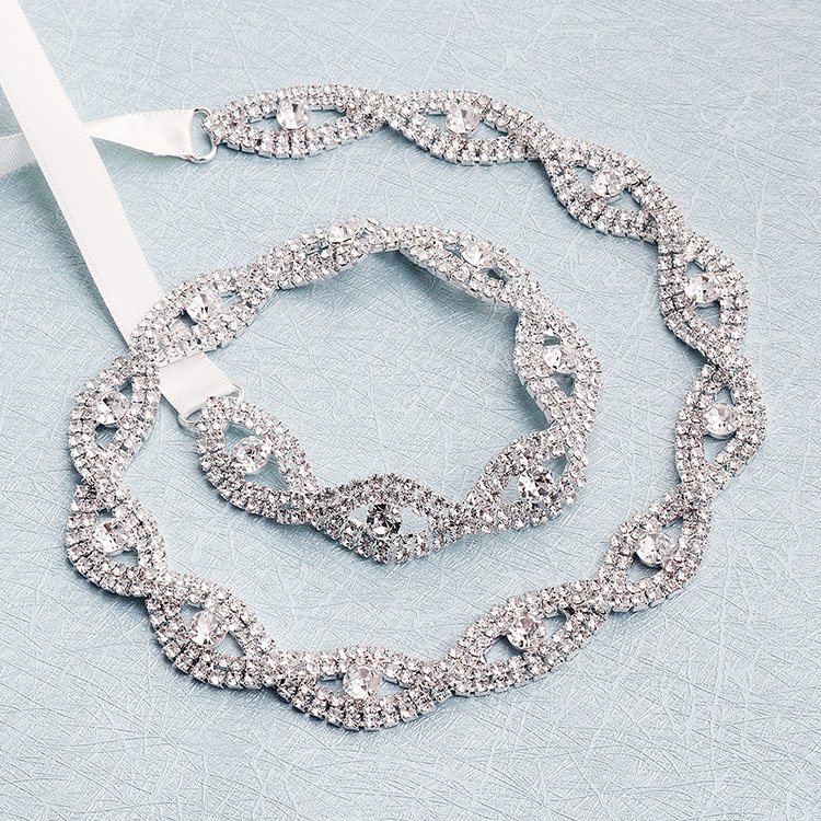 Flower Waist Chain Crystal Belts Ladies Sexy Waistlink Rhinestones Belts Wedding Hair Accessories Bridal Sash Belts Waist Chains