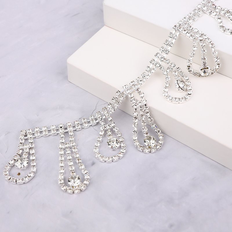 Factory Direct Sales of Long Tassel Metal Rhinestones Crystal Decorative Chains for Wedding Belts and Garment Bags