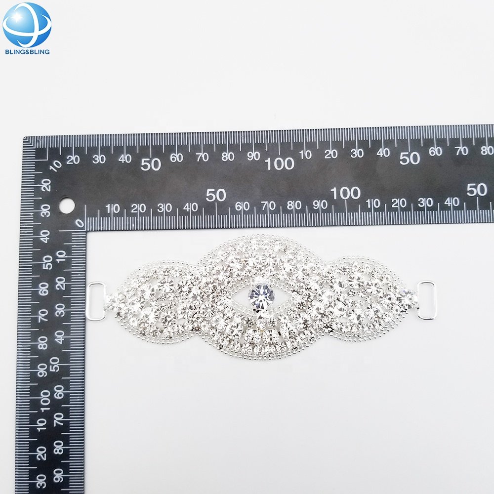 Wholesale New style crystal buckle bikini connector oval chain accessory for swimwear