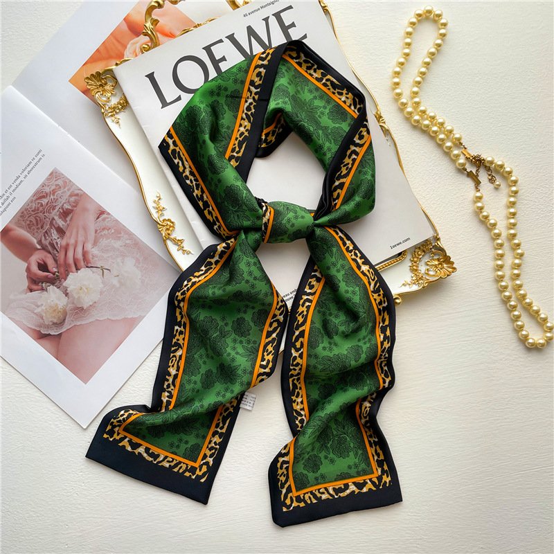 New Scarf For Women Color Chain Printing Skinny Bag Scarf Brand Silk Foulard Women Tie Fashion Belt Head neck Scarves For Ladies