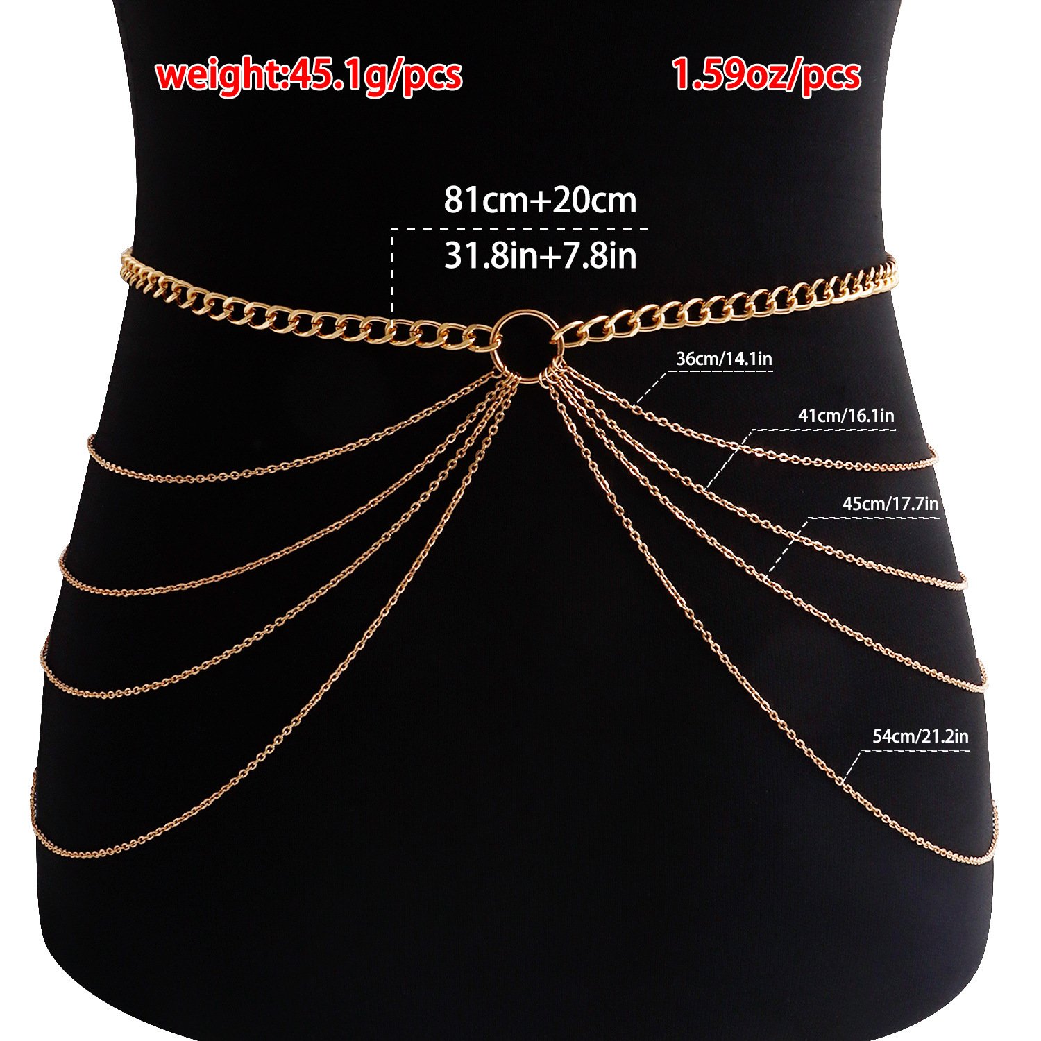 Fancy Punk Belly Dance Bikini Accessories Belt Body Jewelry Girls Sexy Golden Waist Chain
