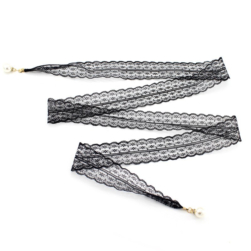 Women's Lace Belt Bow Tie Wrap Around Obi Knotted Waist Band Chain Soft For Dresses