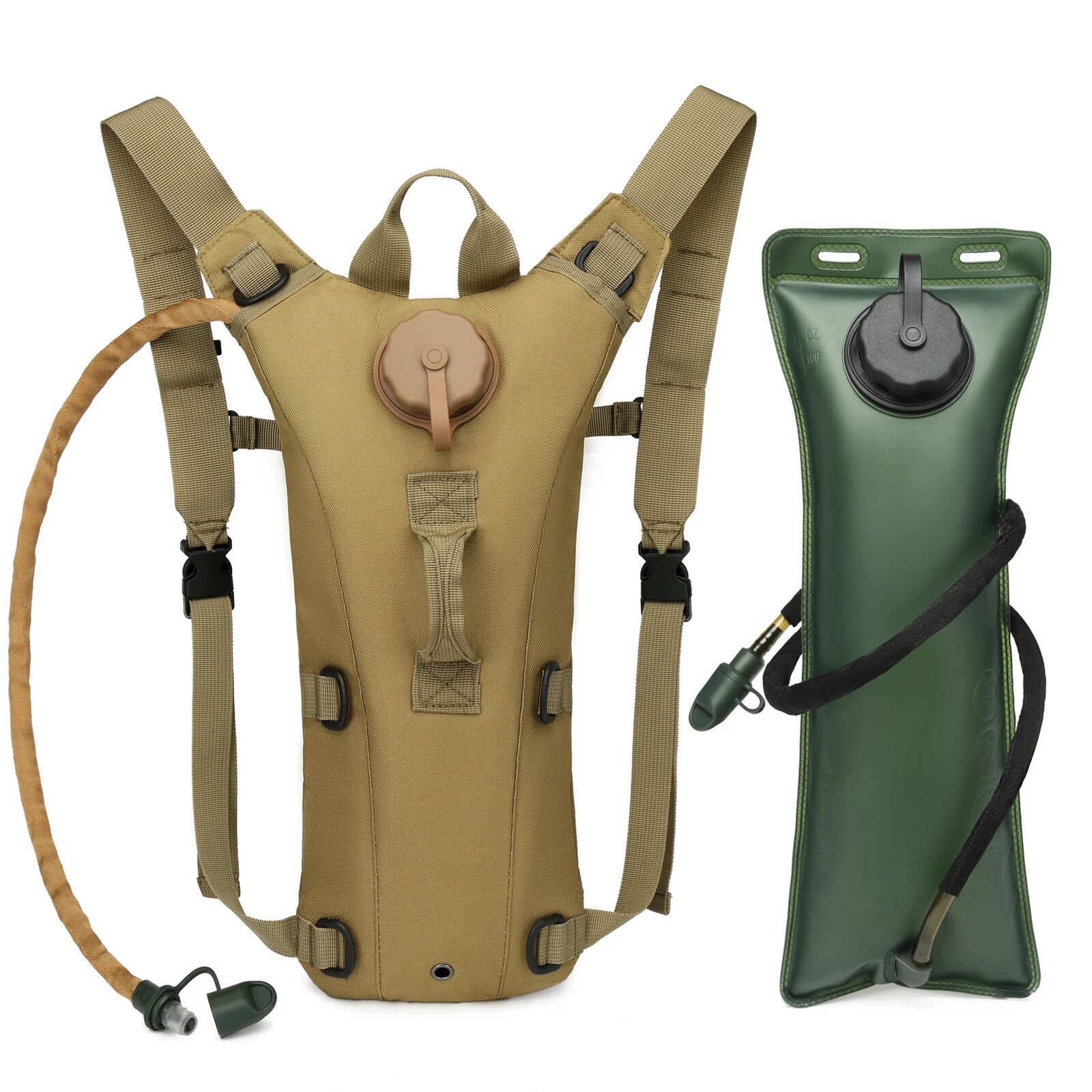 JSH Wholesale Unisex Tactical Hydration Bag 3L Molle EVA Water Bladder Waterproof Tactical Hydration Bladder for Traveling