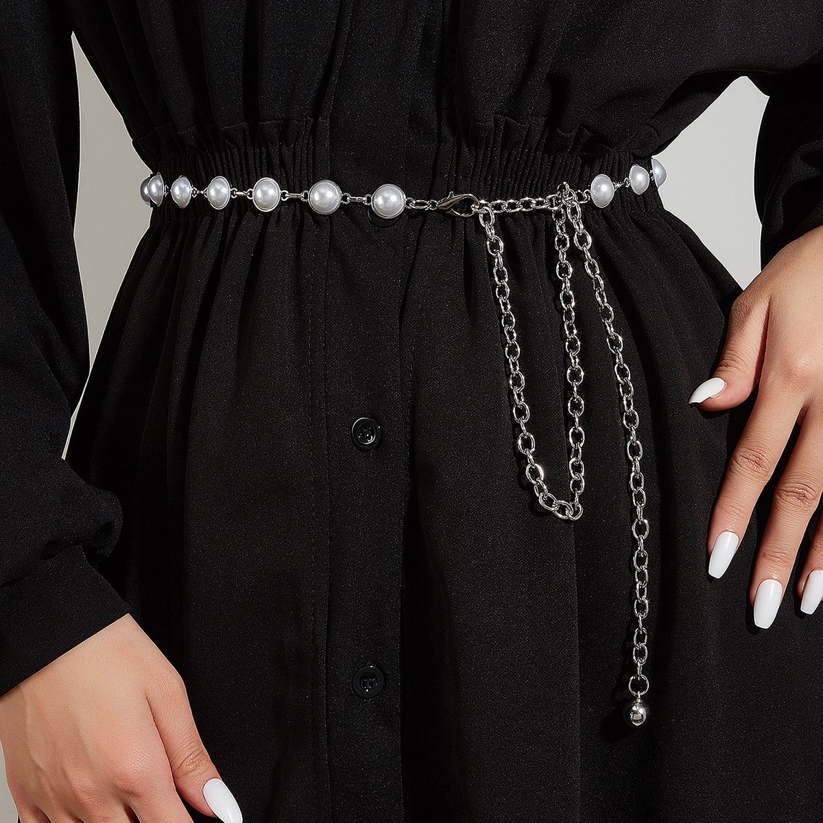 women Waist Chain Accessories Suit Belt Female Pearl Chain Camellia Decorative Waist Ins Fashionable Belt