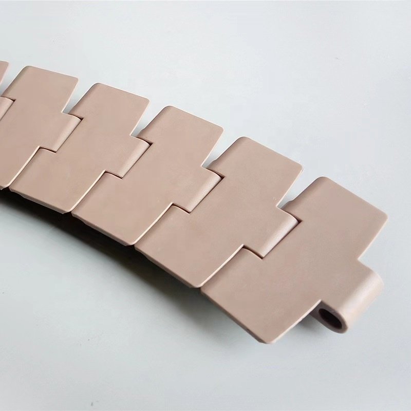 Plastic chain plate conveyor belt POM820 single and double hinged straight transport flat top line 821 chain plate