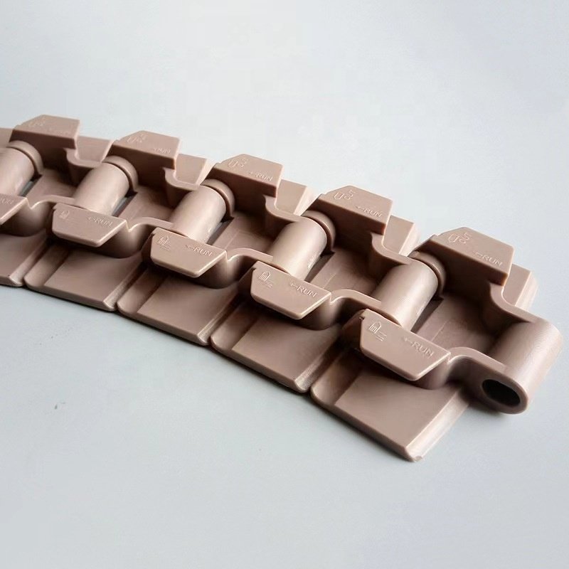 Plastic chain plate conveyor belt POM820 single and double hinged straight transport flat top line 821 chain plate