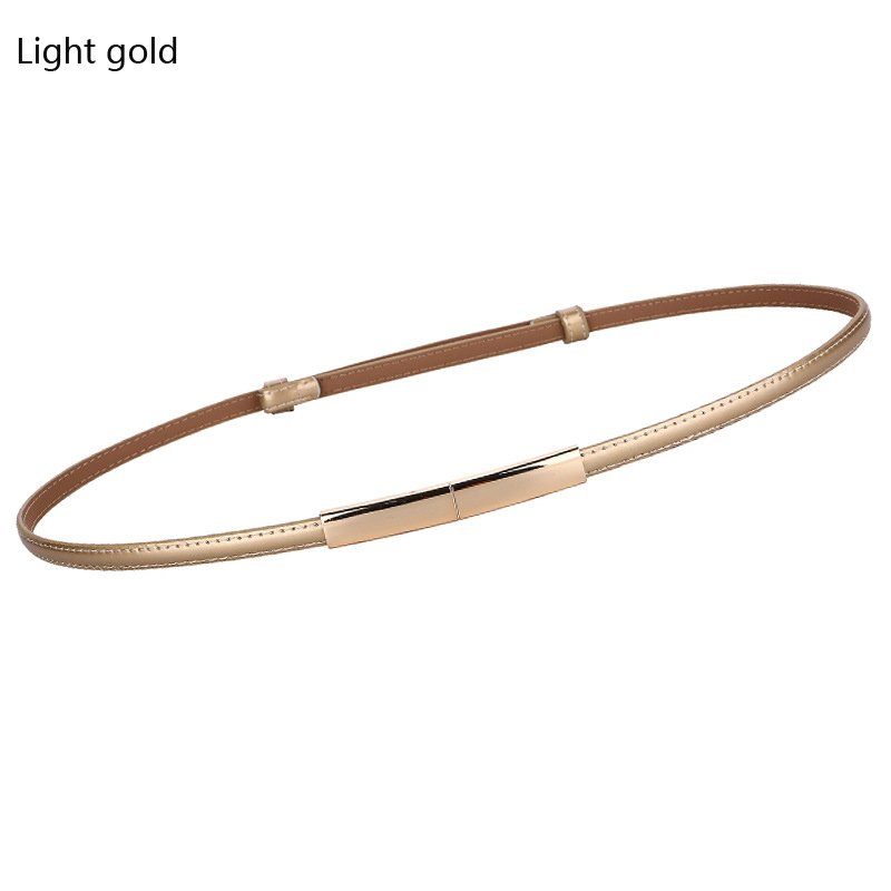 Ladies Fashion genuine leather belt str Thin decorated Simple Leather Belt with Dress Shirt waist chain belt