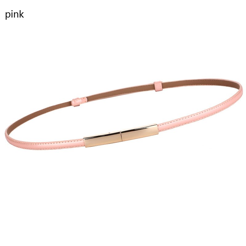 Ladies Fashion genuine leather belt str Thin decorated Simple Leather Belt with Dress Shirt waist chain belt