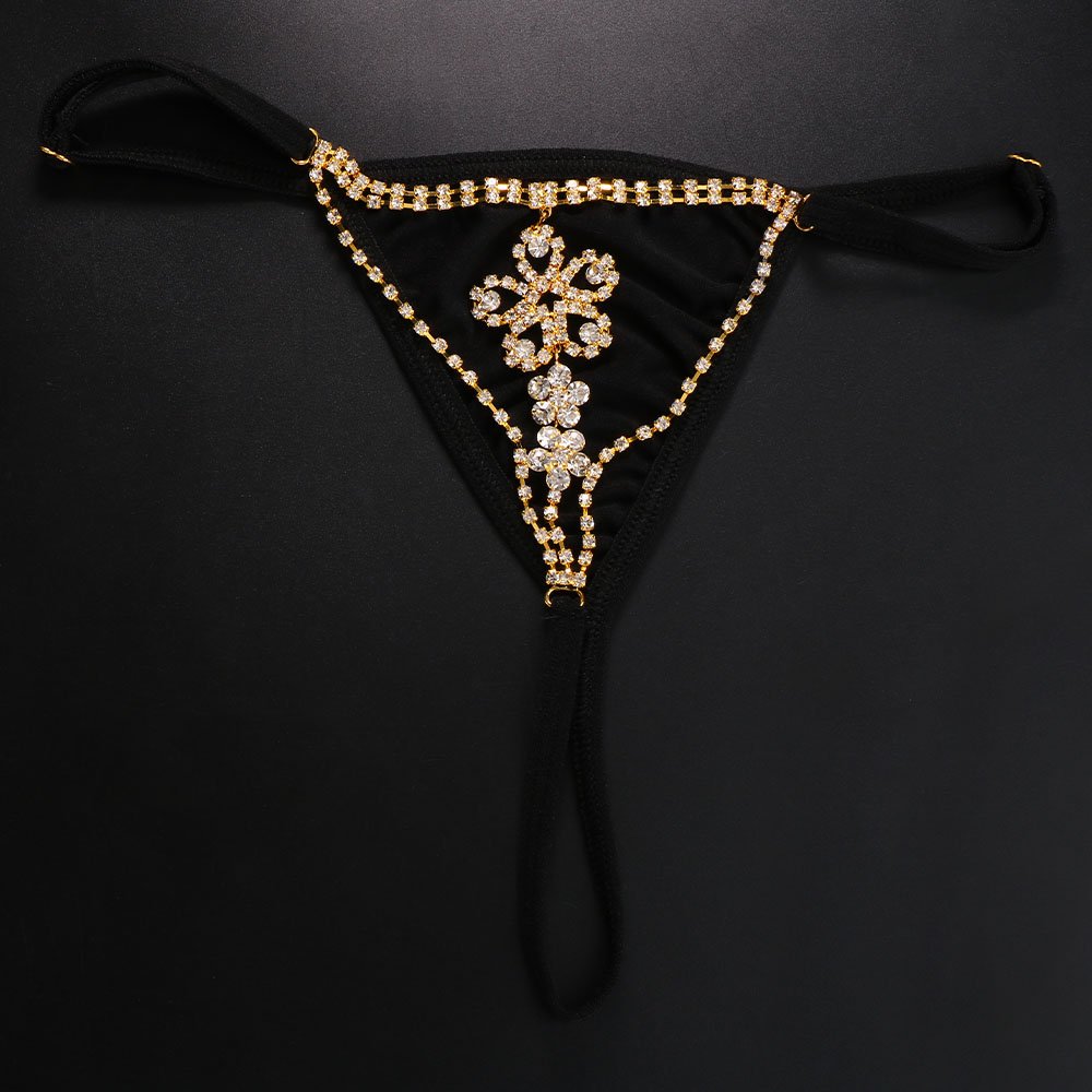 Women Thong Panties Rave Carnival Female Lingerie Underwear Crystal Sexy Waist Body Chain Belly Belt Gift