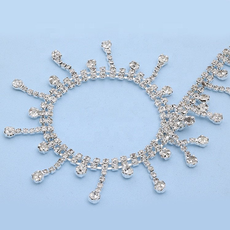 Two rows open the claw chain cup decoration headband strap belt accessories trim rhinestone