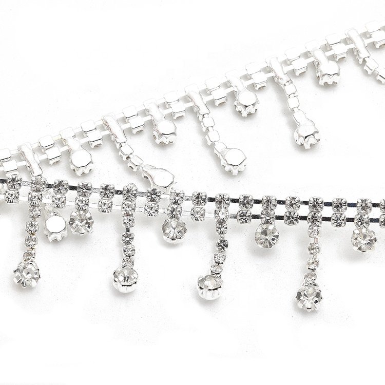 Two rows open the claw chain cup decoration headband strap belt accessories trim rhinestone