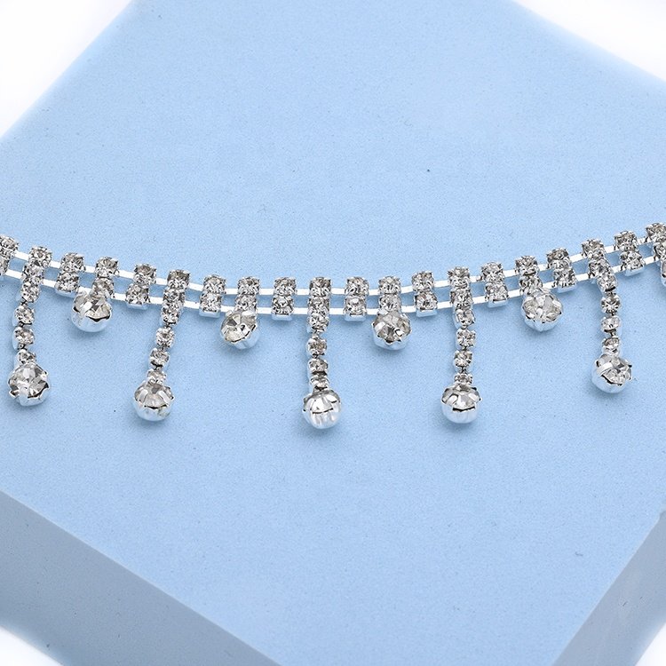 Two rows open the claw chain cup decoration headband strap belt accessories trim rhinestone