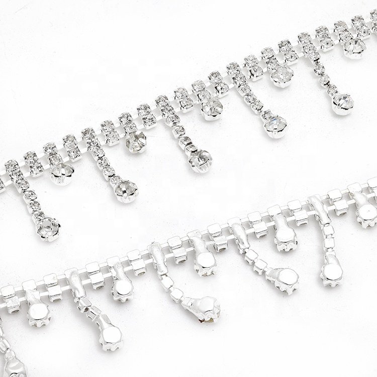 Two rows open the claw chain cup decoration headband strap belt accessories trim rhinestone