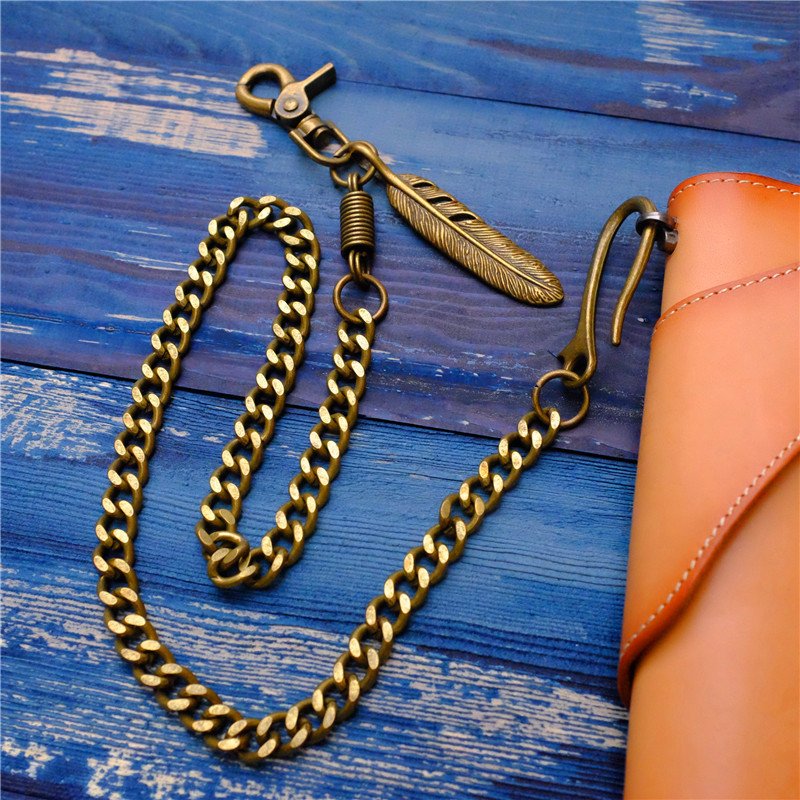 RW Fashion Punk Gothic Pocket Skull Chain Layered Skirt Jeans Pant Wallet Biker Trouser Metal Belt Link Chain for Men Woman Gift