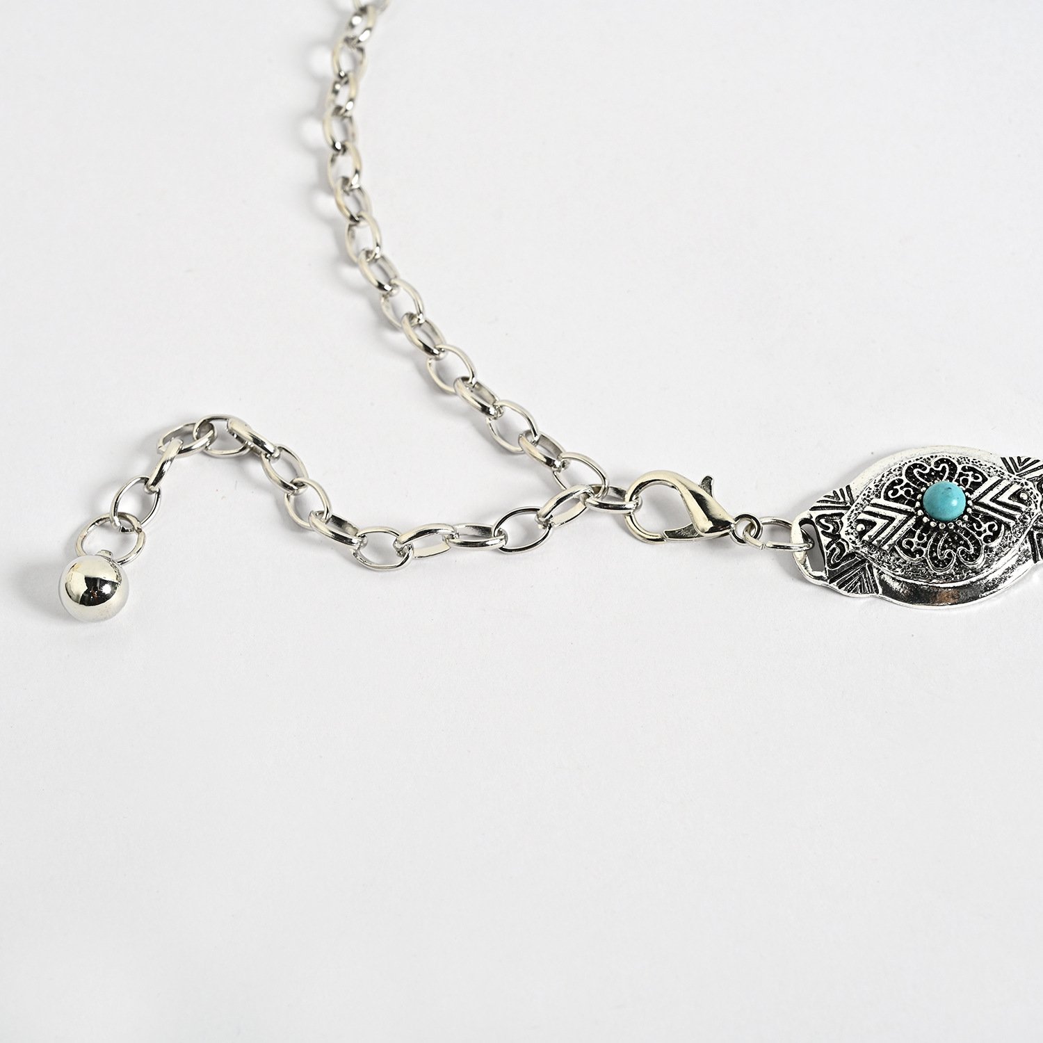 Wholesale Western Turquoise Flower Chain Belt Waist Chain Adjustable Belly Chains for Women
