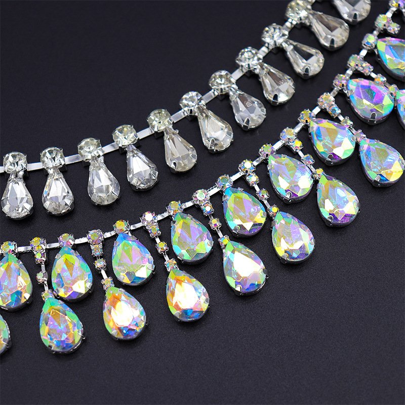 Drop tassel Fancy claw chain Clothing diy Accessories Drill chain Belt Rhinestone sew on stone Stage wedding jewelry chain