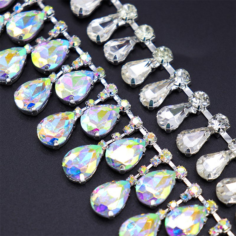 Drop tassel Fancy claw chain Clothing diy Accessories Drill chain Belt Rhinestone sew on stone Stage wedding jewelry chain