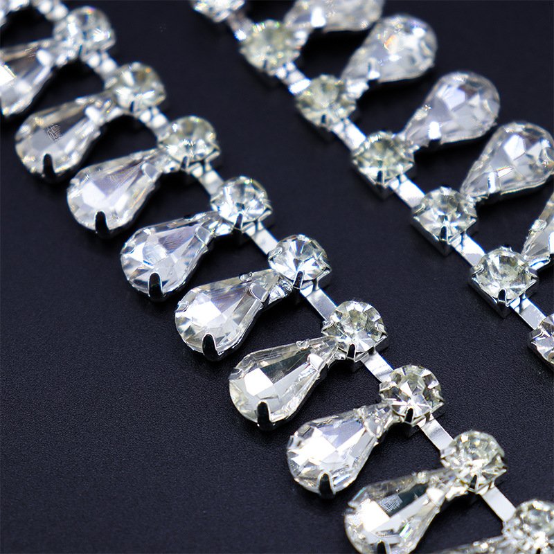 Drop tassel Fancy claw chain Clothing diy Accessories Drill chain Belt Rhinestone sew on stone Stage wedding jewelry chain