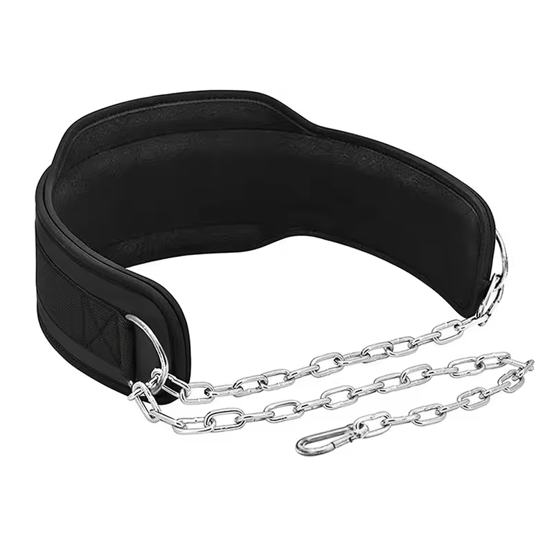 lumbar back braces Comfortable Neoprene Gym Equipment Weighted Chain Waist Support Weightlifting Pull-up Dipping Belt With Chain