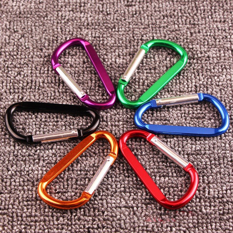 Wholesale Assorted Colors D Shape Carabiner Clip Aluminium Hooks Key Chain Big Aluminium Clip Aluminum Snap Bag Hook