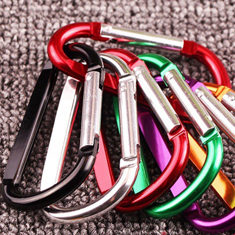 Wholesale Assorted Colors D Shape Carabiner Clip Aluminium Hooks Key Chain Big Aluminium Clip Aluminum Snap Bag Hook