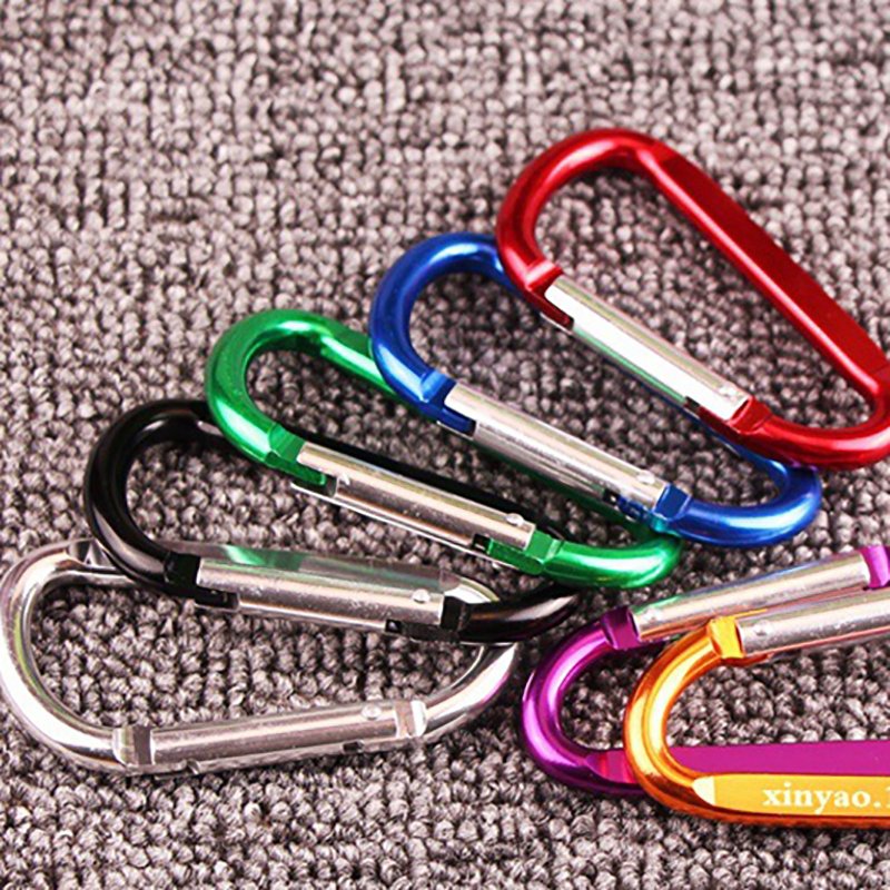 Wholesale Assorted Colors D Shape Carabiner Clip Aluminium Hooks Key Chain Big Aluminium Clip Aluminum Snap Bag Hook