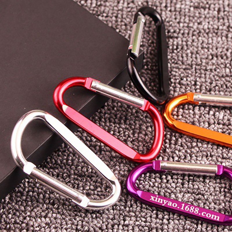 Wholesale Assorted Colors D Shape Carabiner Clip Aluminium Hooks Key Chain Big Aluminium Clip Aluminum Snap Bag Hook