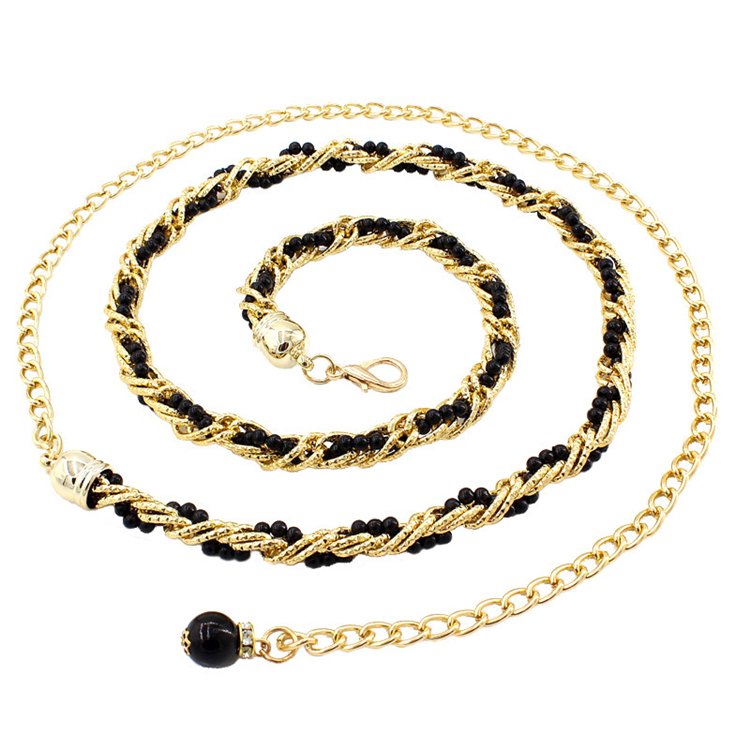 Elastic Ladies Dress Waist Chain Belt Elastic Waist Design Chain Versatile Skirt Decoration Small Belt For Woman